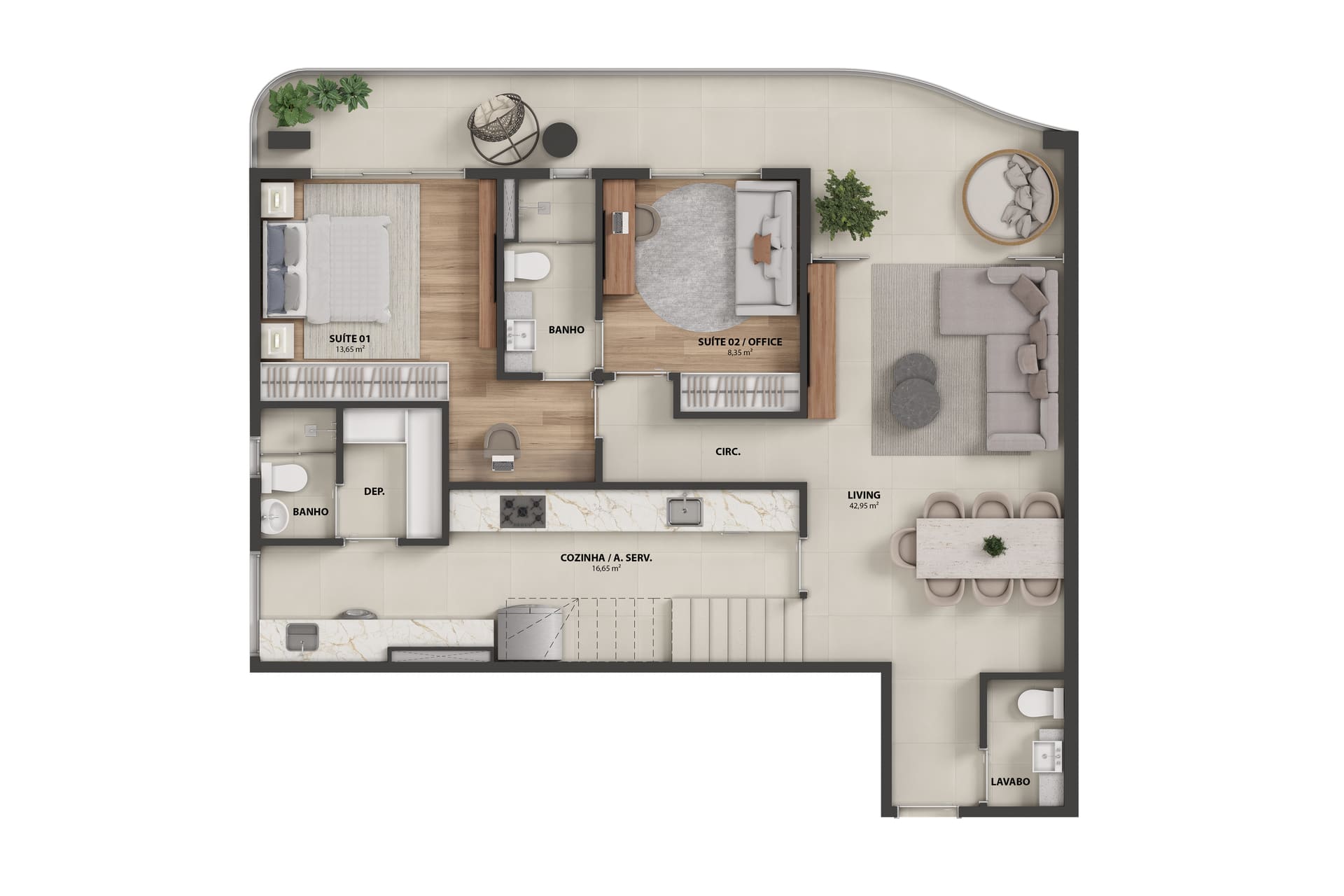 APTO TIPO 5 PAV COLUNA 3 DUPLEX INF